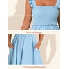 image:imageSummer Mae Smocked Maternity Swim Dress Ruffle ALine with Pockets  One Piece Pregnancy Bathing Suit with Builtin Bottom for Babymoon Beach amp PoolBaby Blue