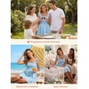 image:imageSummer Mae Smocked Maternity Swim Dress Ruffle ALine with Pockets  One Piece Pregnancy Bathing Suit with Builtin Bottom for Babymoon Beach amp PoolBaby Blue