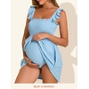 image:imageSummer Mae Smocked Maternity Swim Dress Ruffle ALine with Pockets  One Piece Pregnancy Bathing Suit with Builtin Bottom for Babymoon Beach amp PoolBaby Blue