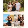 image:imageSummer Mae Smocked Maternity Swim Dress Ruffle ALine with Pockets  One Piece Pregnancy Bathing Suit with Builtin Bottom for Babymoon Beach amp PoolBlack