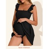 image:imageSummer Mae Smocked Maternity Swim Dress Ruffle ALine with Pockets  One Piece Pregnancy Bathing Suit with Builtin Bottom for Babymoon Beach amp PoolBlack