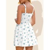 image:imageSummer Mae Smocked Maternity Swim Dress Ruffle ALine with Pockets  One Piece Pregnancy Bathing Suit with Builtin Bottom for Babymoon Beach amp PoolBlue Floral Print