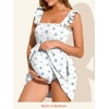image:imageSummer Mae Smocked Maternity Swim Dress Ruffle ALine with Pockets  One Piece Pregnancy Bathing Suit with Builtin Bottom for Babymoon Beach amp PoolBlue Floral Print