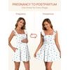 image:imageSummer Mae Smocked Maternity Swim Dress Ruffle ALine with Pockets  One Piece Pregnancy Bathing Suit with Builtin Bottom for Babymoon Beach amp PoolBlue Floral Print