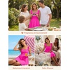 image:imageSummer Mae Smocked Maternity Swim Dress Ruffle ALine with Pockets  One Piece Pregnancy Bathing Suit with Builtin Bottom for Babymoon Beach amp PoolHot Pink