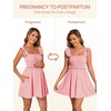 image:imageSummer Mae Smocked Maternity Swim Dress Ruffle ALine with Pockets  One Piece Pregnancy Bathing Suit with Builtin Bottom for Babymoon Beach amp PoolLight Pink