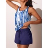 image:imageSummer Mae Womens Tankini Swimsuits Two Piece with Pockets Bathing Suits  Modest FitSide PocketsTummy ControlBuiltin BriefRemovable PadsSoft Coverage for Beach VacationsAbstract Ink Blue