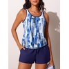image:imageSummer Mae Womens Tankini Swimsuits Two Piece with Pockets Bathing Suits  Modest FitSide PocketsTummy ControlBuiltin BriefRemovable PadsSoft Coverage for Beach VacationsAbstract Ink Blue