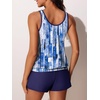 image:imageSummer Mae Womens Tankini Swimsuits Two Piece with Pockets Bathing Suits  Modest FitSide PocketsTummy ControlBuiltin BriefRemovable PadsSoft Coverage for Beach VacationsAbstract Ink Blue
