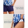 image:imageSummer Mae Womens Tankini Swimsuits Two Piece with Pockets Bathing Suits  Modest FitSide PocketsTummy ControlBuiltin BriefRemovable PadsSoft Coverage for Beach VacationsAbstract Ink Blue