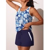image:imageSummer Mae Womens Tankini Swimsuits Two Piece with Pockets Bathing Suits  Modest FitSide PocketsTummy ControlBuiltin BriefRemovable PadsSoft Coverage for Beach VacationsBlue White Grasses