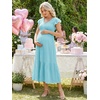 image:imageSummer Mae Smocked Maternity Dress Baby Shower Summer Ruffle Sleeve DressesBaby Blue