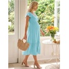 image:imageSummer Mae Smocked Maternity Dress Baby Shower Summer Ruffle Sleeve DressesBaby Blue