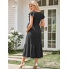 image:imageSummer Mae Smocked Maternity Dress Baby Shower Summer Ruffle Sleeve DressesBlack