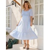 image:imageSummer Mae Smocked Maternity Dress Pregnancy Baby Shower Summer OutfitLight Blue Gingham
