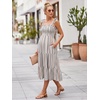 image:imageSummer Mae Smocked Maternity Dress with Pockets Baby Shower Summer OutfitOlive Striped