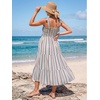image:imageSummer Mae Smocked Maternity Dress with Pockets Baby Shower Summer OutfitOlive Striped
