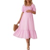 image:imageSummer Mae Smocked Maternity Dress Pregnancy Baby Shower Summer OutfitPink Gingham