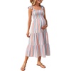 image:imageSummer Mae Smocked Maternity Dress with Pockets Baby Shower Summer OutfitRainbow Striped