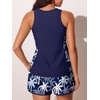 image:imageSummer Mae Blouson Womens Tankini Swimsuits Tummy Control Bathing SuitsBlue White Palms