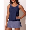 image:imageSummer Mae Blouson Womens Tankini Swimsuits with Skirt Bathing Suits 2026Blue Stripes