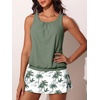 image:imageSummer Mae Blouson Womens Tankini Swimsuits with Skirt Bathing Suits 2026Green Shadow