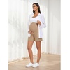 image:imageSummer Mae CloudFeel Maternity Shorts with Pockets Over The Belly Pregnancy Yoga Workout Biker Short Active Athletic Pants1 Pack  Camel