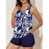 image:imageSummer Mae Womens Tankini Swimsuits Two Piece with Pockets Bathing SuitsIndigo Tribal