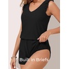 image:imageSummer Mae Ruffled Swim Romper One Piece Women Modest SwimsuitBlack