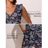 image:imageSummer Mae Ruffled Swim Romper One Piece Women Modest SwimsuitBlack Paisley