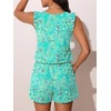 image:imageSummer Mae Ruffled Swim Romper One Piece Women Modest SwimsuitBlue Flower Clusters