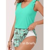 image:imageSummer Mae Ruffled Swim Romper One Piece Women Modest SwimsuitBlue Leopard Coconut Tree