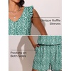 image:imageSummer Mae Ruffled Swim Romper One Piece Women Modest SwimsuitGreen Wave Point