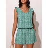 image:imageSummer Mae Ruffled Swim Romper One Piece Women Modest SwimsuitGreen Wave Point