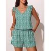 image:imageSummer Mae Ruffled Swim Romper One Piece Women Modest SwimsuitGreen Wave Point