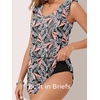 image:imageSummer Mae Ruffled Swim Romper One Piece Women Modest SwimsuitPinkblue Jungle