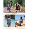 image:imageSummer Mae Ruffled Swim Romper One Piece Women Modest SwimsuitPinkblue Jungle