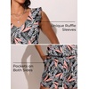image:imageSummer Mae Ruffled Swim Romper One Piece Women Modest SwimsuitPinkblue Jungle
