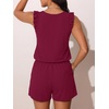 image:imageSummer Mae Ruffled Swim Romper One Piece Women Modest SwimsuitPurplish Red