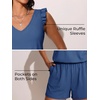 image:imageSummer Mae Ruffled Swim Romper One Piece Women Modest SwimsuitTeal