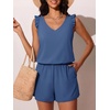 image:imageSummer Mae Ruffled Swim Romper One Piece Women Modest SwimsuitTeal