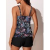 image:imageSummer Mae Blouson Womens Tankini Swimsuits Tummy Control BathingBlack Paisley