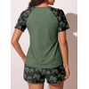 image:imageSummer Mae Womens Modest Tankini Swimsuits Short Sleeve Shirt with ShortsCoconut Shadow