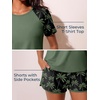 image:imageSummer Mae Womens Modest Tankini Swimsuits Short Sleeve Shirt with ShortsCoconut Shadow