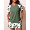 image:imageSummer Mae Womens Modest Tankini Swimsuits Short Sleeve Shirt with ShortsGreen Shadow