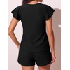 image:imageSummer Mae Womens Tankini Swimsuits with Shorts Flowy Sleeve Bathing SuitsBlack