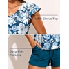 image:imageSummer Mae Womens Tankini Swimsuits with Shorts Flowy Sleeve Bathing SuitsWhite Floral
