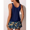 image:imageSummer Mae Blouson Tankini Swimsuits for Women Skirted Bathing Suit 2026Deep Blue Flower