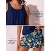 image:imageSummer Mae Blouson Tankini Swimsuits for Women Skirted Bathing Suit 2026Deep Blue Flower
