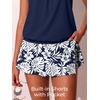 image:imageSummer Mae Blouson Tankini Swimsuits for Women Skirted Bathing Suit 2026Monstera Leaf Silhouette